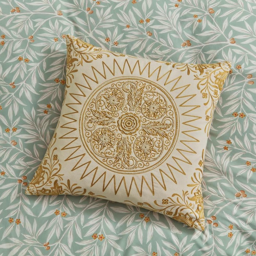 Morris Room Willow Cushion by Morris & Co x V&A in Gold Yellow